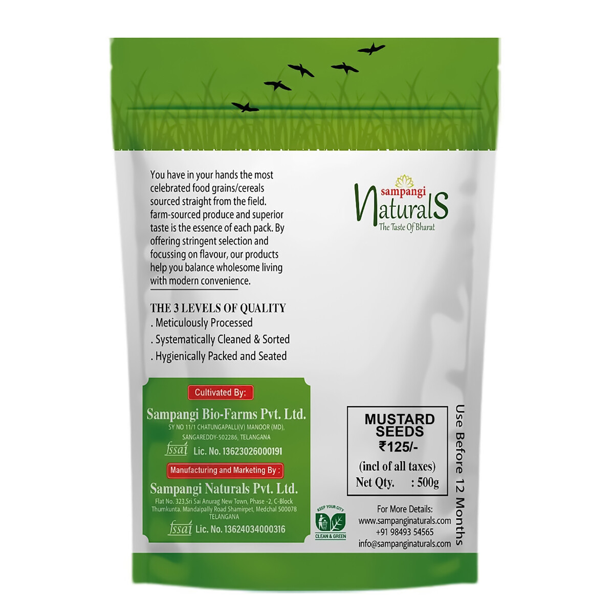 mustard seeds b organic sampangi naturals 500gm