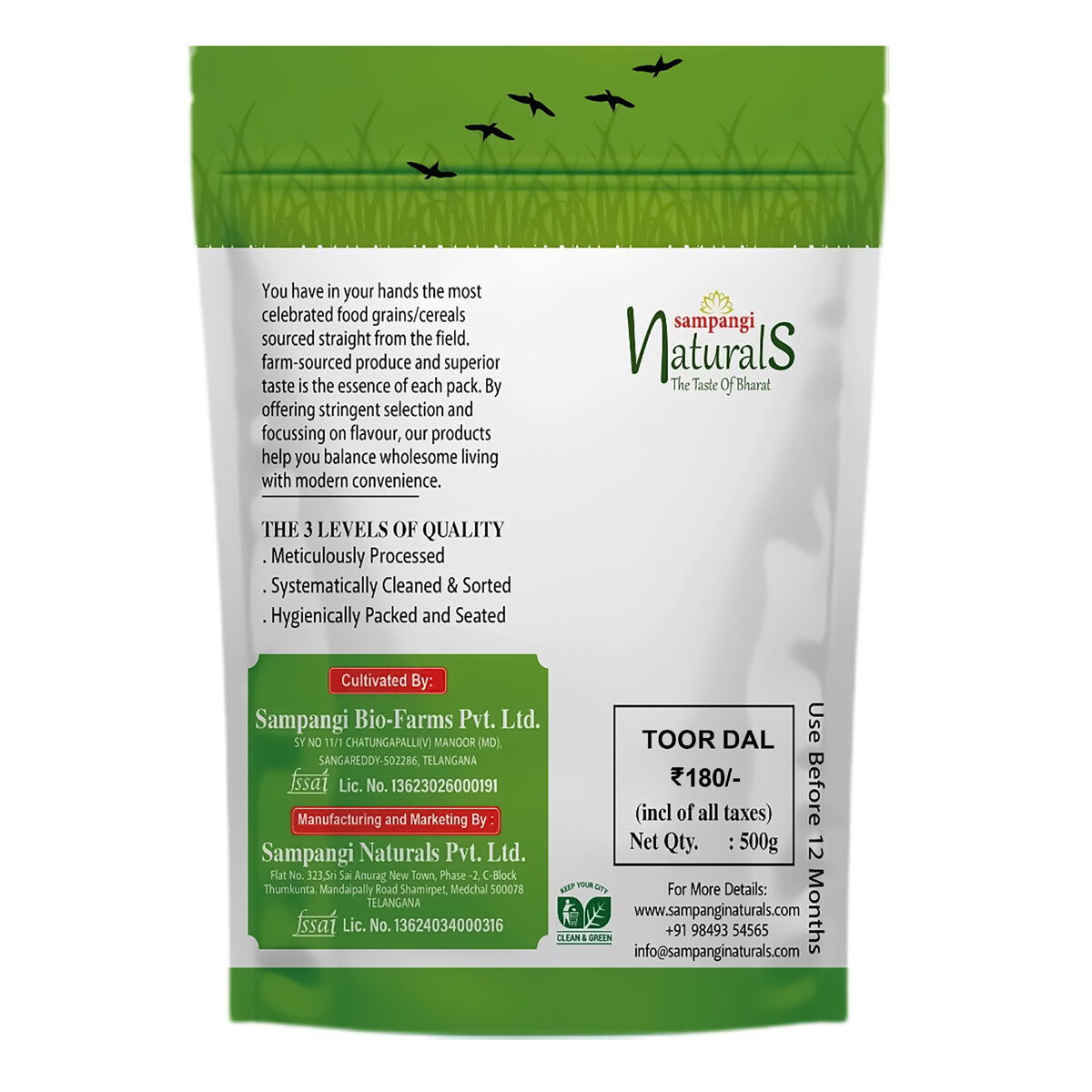 toor dal b organic sampangi naturals 500gm