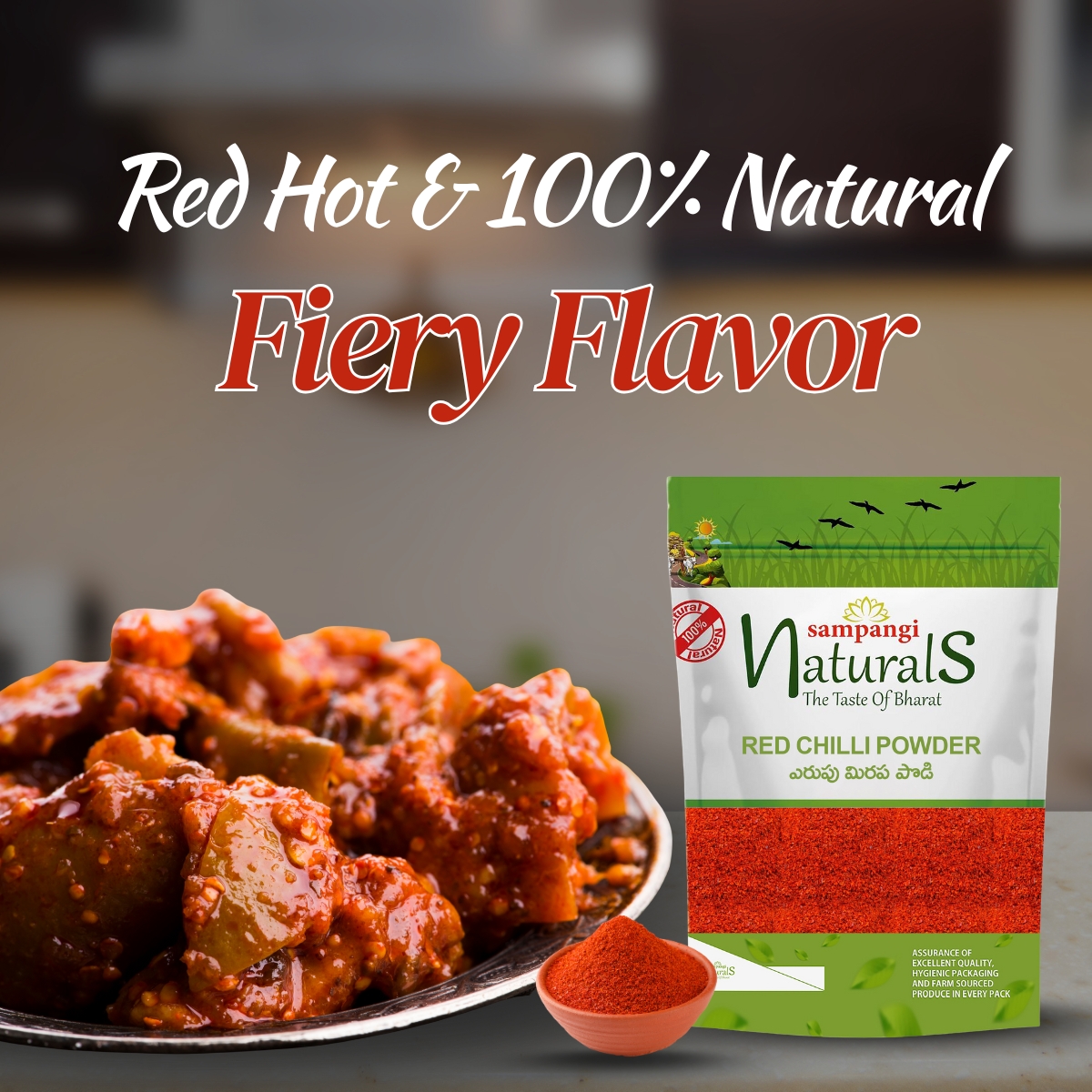 mirchi made with sampangi naturals red chilli powder